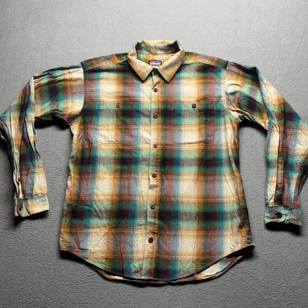 Patagonia Mens M Organic Cotton Plaid Flannel Shirt Long Sleeve Button Down